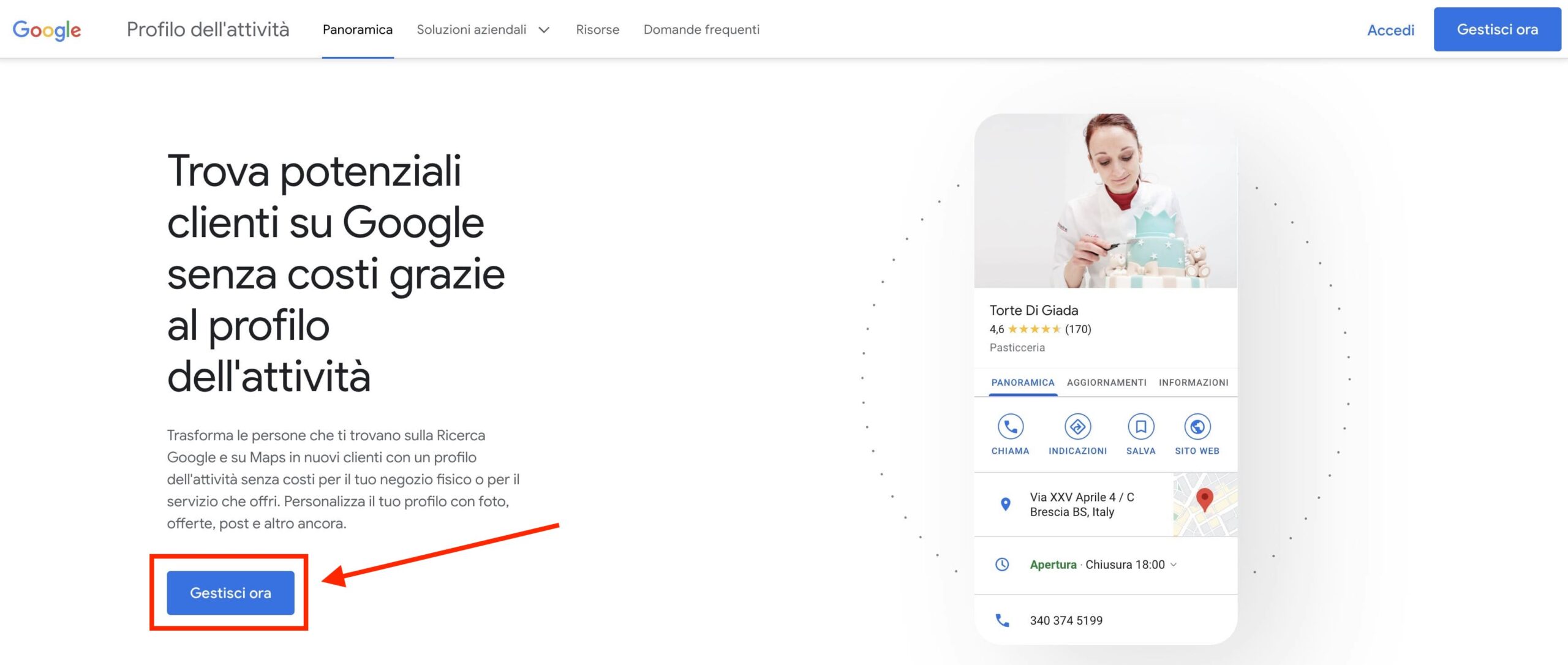 Gestisci ora Google Business Profile